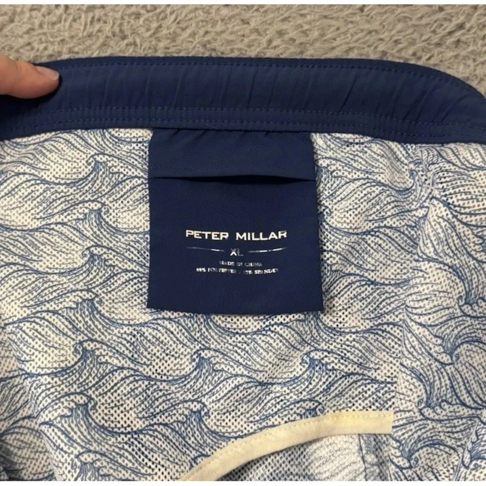 Peter Millar Swim Trunks Mens XL Leaves Geometric Print Lined‎ Pockets